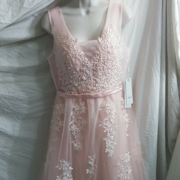 Babyonline Dresses & Skirts - BabyOnline Double V-Neck Tulle Applique Gown/Dress